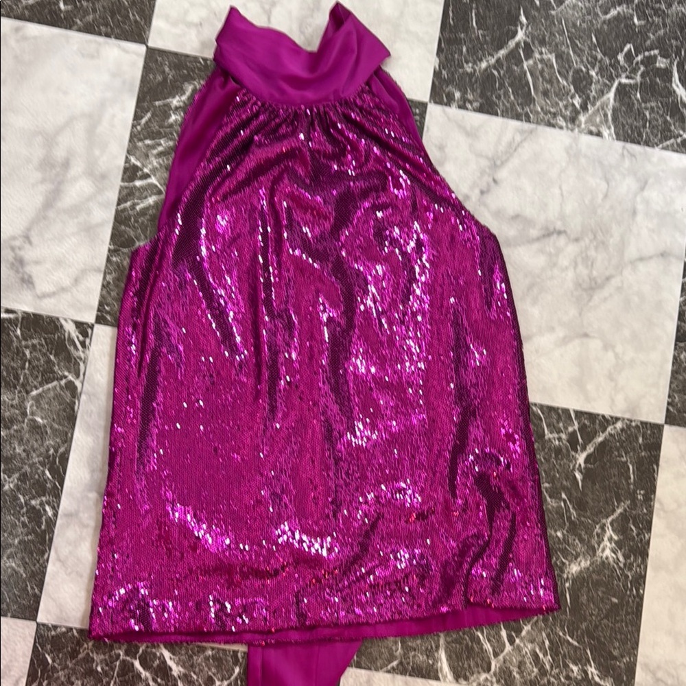 Ramy Brook Pink Sequin Halter Top